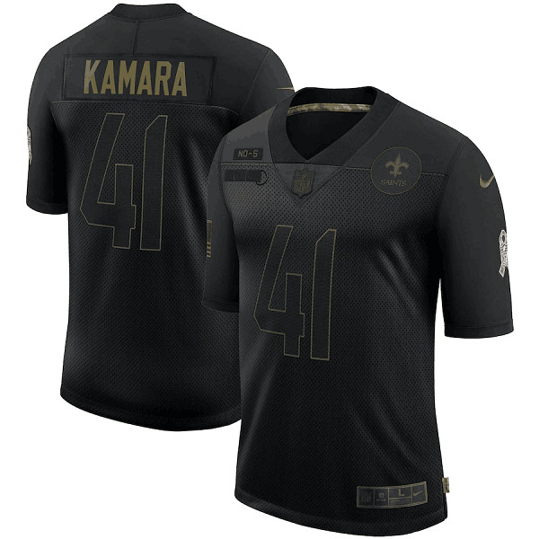 Men's New Orleans Saints #41 Alvin Kamra Black NFL 2020 Salute To Service Limited Stitched Jersey